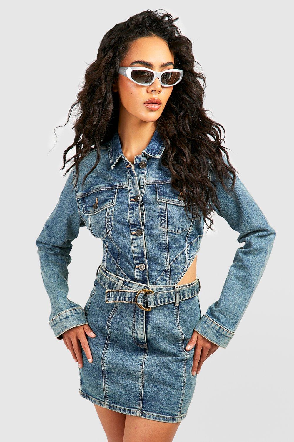 River island puff sleeve best sale denim shirt